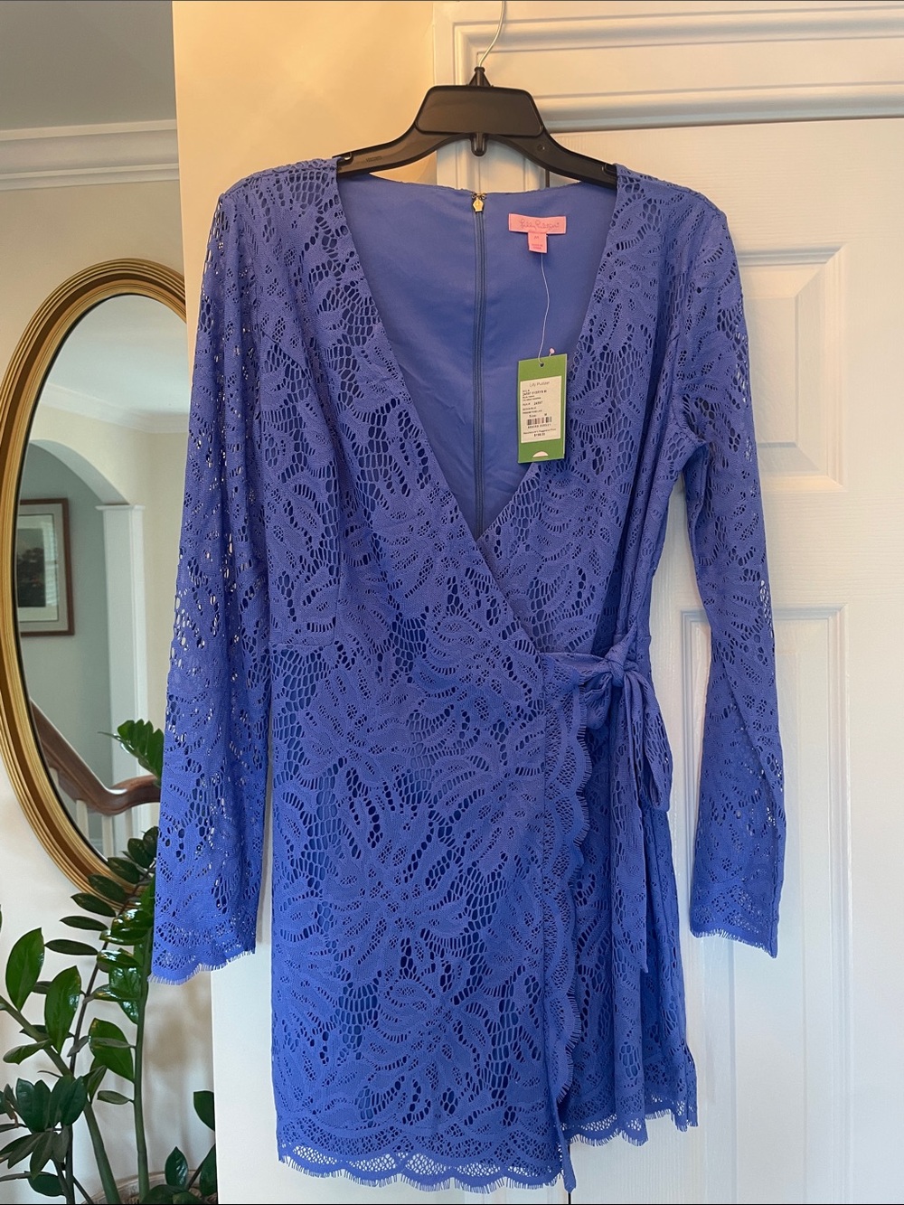 NWT Lilly Pulitzer Dark Periwinkle Lace Wrap Romper